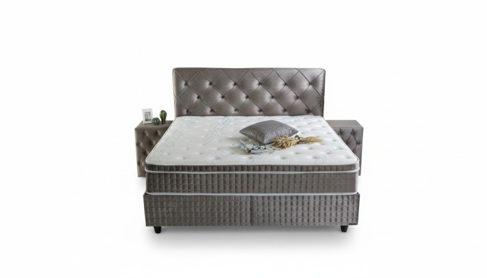 Ensemble de lit élégant de 3 pièces, table de nuit, meubles de luxe, matelas, chambre à coucher, nouvelle structure de lit
