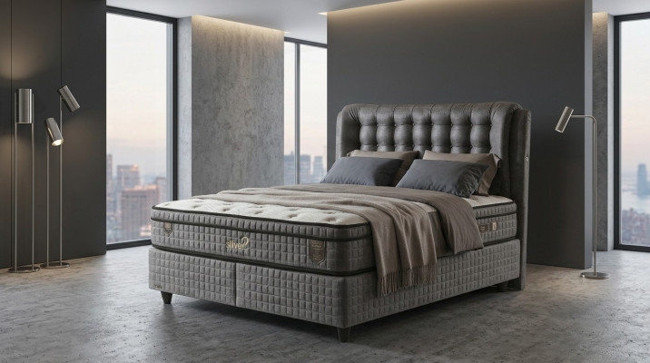 Jeu de meubles de chambre moderne de luxe avec 2 tables de nuit