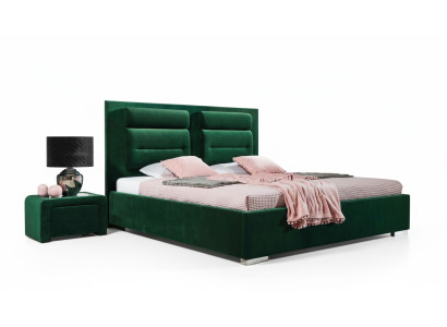 Lit double en tissu de design de luxe à ressorts tapissiers Boîte verte Hôtel Lits Chambre Mobilier