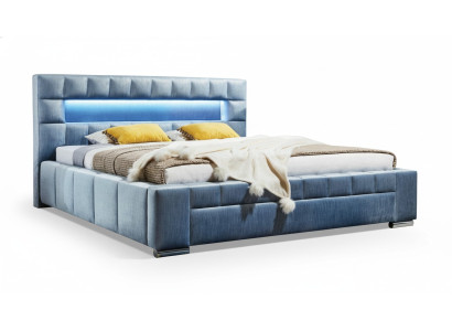Boîte de luxe pour lit à ressorts en tissu Hotel Bleu e Lits Chambre Meubles Design Double