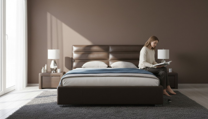 Meubles de luxe Lits modernes Cadres de lits Rembourrage Chambre à coucher Design 160x200 neuf