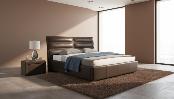 Meubles de luxe Lits modernes Cadres de lits Rembourrage Chambre à coucher Design 160x200 neuf