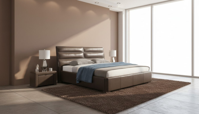 Jeu de 2 tables de nuit Letto Design 3 pz. Meubles de chambre moderne de luxe lits neufs