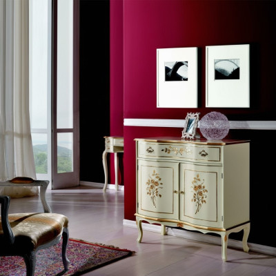 Salon Mobilier Classique Baroque de Luxe Buffet Commode en Bois Massif