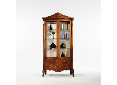 Meubles Classique Vitrine Style Antique Baroque Rococo Vitrine en Verre Salon Bois