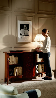 Mobilier de salon Style classique ou baroque Commode Bibliothèque en bois