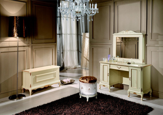 Coiffeuse - Meuble de style italien Buffet Chambre Baroque Rococo Tabouret nouveau