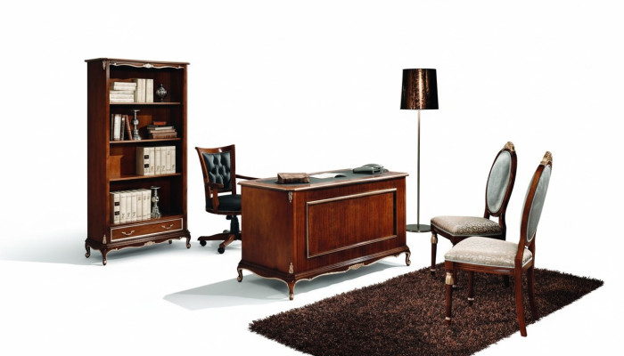 Mobilier de luxe en bois Classique avec étagère dans le style baroque avec 1 tiroir et étagères