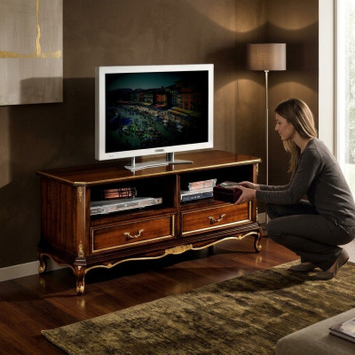 Buffet classique pour télévision Bas TV Armoire Table de salon de luxe en bois Mobilier neuf