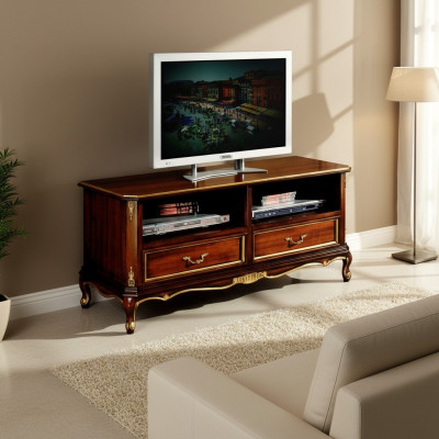 Buffet classique pour télévision Bas TV Armoire Table de salon de luxe en bois Mobilier neuf