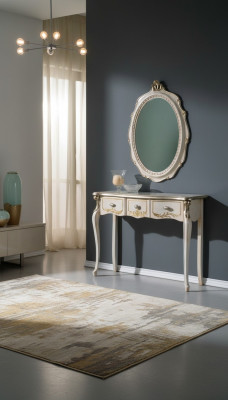 Meuble Baroque de luxe Table console Table murale Table Blanche Classique en bois 106 cm