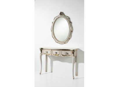 Meuble Baroque de luxe Table console Table murale Table Blanche Classique en bois 106 cm