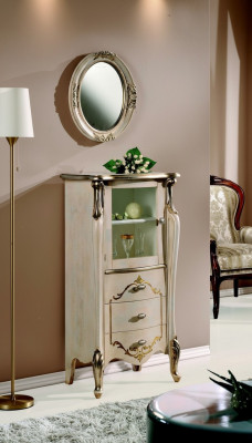 Meubles classiques r Commode en bois Vitrine en verre Commode designer