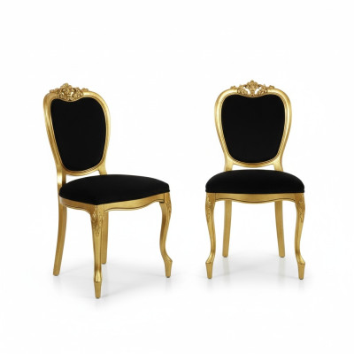 Meubles design 2x chaise Or Salon Chaises en bois Mobilier de luxe italien neuf