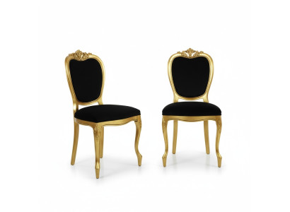 Meubles design 2x chaise Or Salon Chaises en bois Mobilier de luxe italien neuf