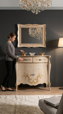 Meubles de luxe en bois de style baroque Armoire blanche Commode Armoires Designer