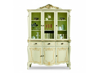 Vitrine Style italien de luxe Mobilier de salon Armoire Style baroque rococo Bois neuf