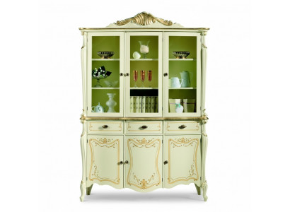 Vitrine Style italien de luxe Mobilier de salon Armoire Style baroque rococo Bois neuf