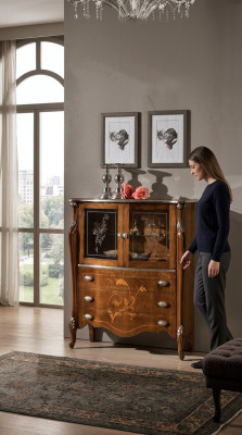 Meubles luxueux en bois, verre de style baroque Armoire Commode Armoires Designer