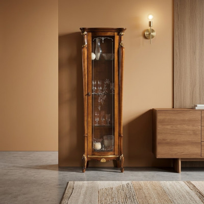 Schick Design Glass Cabinet Wood Classic r Style Baroque Vitrines Meubles Italiens neuf