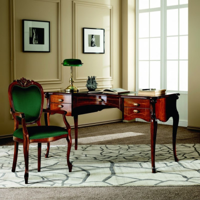 Bureau Baroque Table Rococo 2 pièces Ensemble Suite Mobilier Italien