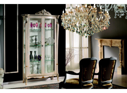Mobilier design en bois classique ou baroque - Vitrine de luxe Armoire Étagère Mobilier italien neuf