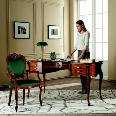 Meubles en bois classiques italiens Chaise luxueuse de style baroque pour bureau