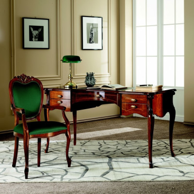 Meubles en bois classiques italiens Chaise luxueuse de style baroque pour bureau