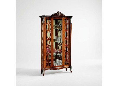 Meubles italiens de luxe en bois de design classique baroque étagère vitrine en verre cabinet.