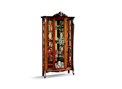 Meubles italiens de luxe en bois de design classique baroque étagère vitrine en verre cabinet.
