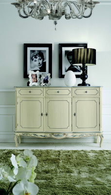 Style de meuble design classique r Commode blanche Buffet en bois italien