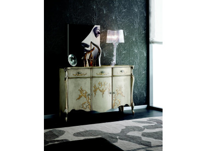 Meuble de style baroque en bois italien, commode et bahut de luxe.