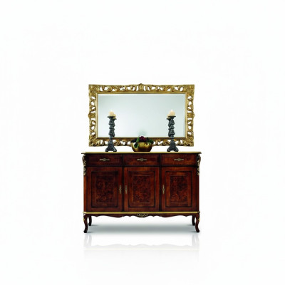 Mobilier design Style baroque Commode 2 pièces Miroir Bois Style italien Designer