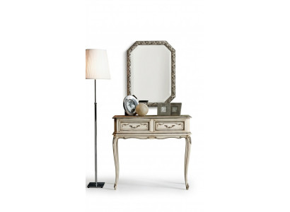 Style de meuble Table console murale Baroque Table Blanche Classique en bois 90 cm nouvelle