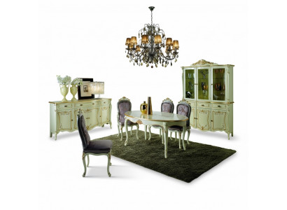 Table à manger 5 chaises Ensemble de salle à manger complet 6pcs Bois Mobilier italien neuf