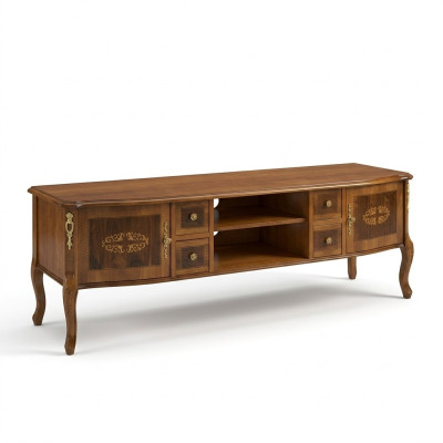 Meuble de télévision design Commode TV Bas Classique Armoire Table Salon Bois Mobilier Style baroque neuf