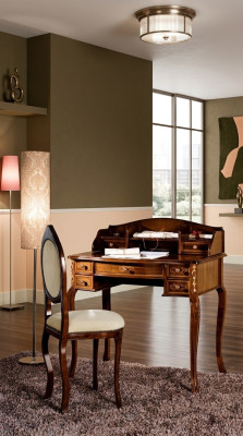 Secrétaire de meuble Antique de style baroque de luxe Table de bureau Commode en bois