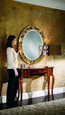 Meubles italiens Suite de 2 pièces Secrétaire avec Spiege Bois en bois véritable Style baroque