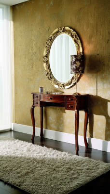 Meubles italiens Suite de 2 pièces Secrétaire avec Spiege Bois en bois véritable Style baroque