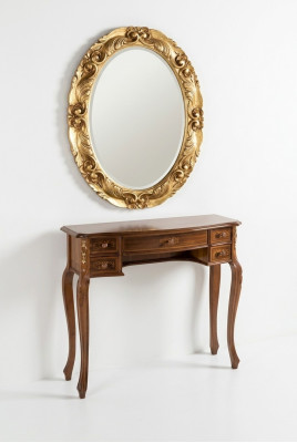 Meubles italiens Suite de 2 pièces Secrétaire avec Spiege Bois en bois véritable Style baroque