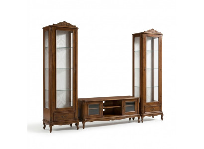 Unité murale Meuble TV 3 pièces 2x vitrine design Meuble italien style baroque pour salon