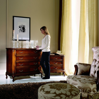 Meuble de design Style Baroque Grande Commode Marron Mobilier de luxe italien neuf