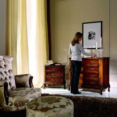 Mobilier design Style baroque Petite commode Marron Luxe Bois Italien