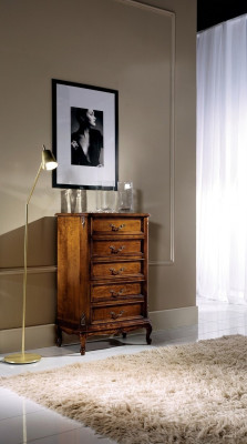Meuble de style baroque en bois brun, neuf, fabriqué en Italie.