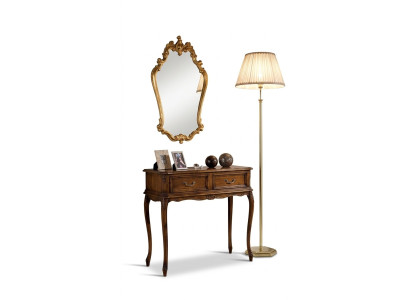 Meubles de luxe en bois italien, ensemble de 2 pièces de style de meubles Console baroque avec miroir nouveau