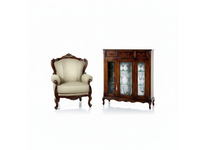 Style de mobilier Baroque Commode en bois Armoire Vitrine Mobilier de luxe Fauteuil