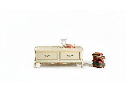 Bois Meubles italiens Style baroque Table basse blanche de luxe Table de salon neuve