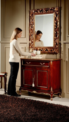 Conception XXL grand miroir miroir mural cadre en bois véritable miroir suspendu meubles de luxe