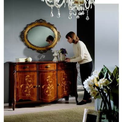 Style de meubles Baroque Ensemble de 2 pièces Meubles de luxe en bois italien Commode de luxe