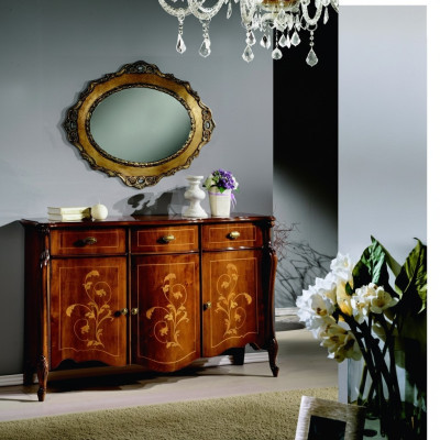 Style de meubles Baroque Ensemble de 2 pièces Meubles de luxe en bois italien Commode de luxe